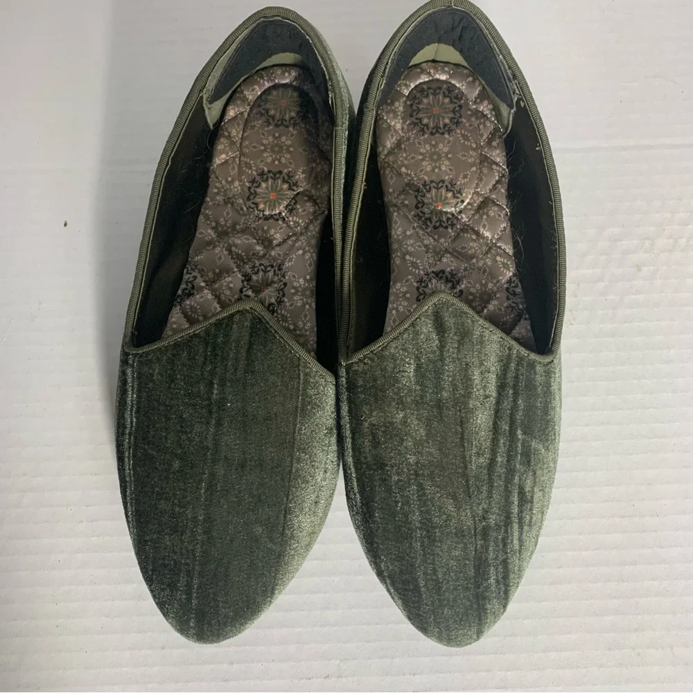 Birdies Starling Pine Women’s Velvet Loafer Flats in Heron Green Size 7 - Picture 1 of 7